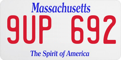 MA license plate 9UP692
