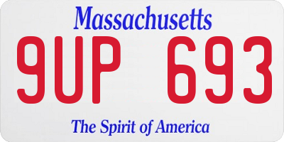 MA license plate 9UP693