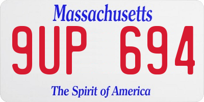 MA license plate 9UP694