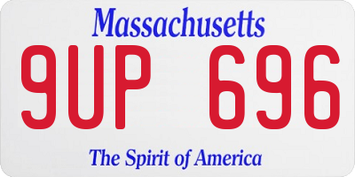 MA license plate 9UP696