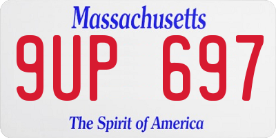 MA license plate 9UP697