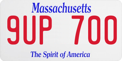 MA license plate 9UP700