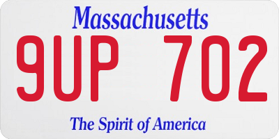 MA license plate 9UP702
