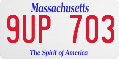 MA license plate 9UP703