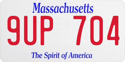 MA license plate 9UP704