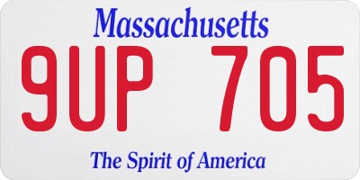 MA license plate 9UP705