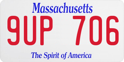 MA license plate 9UP706