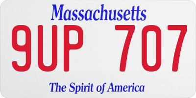 MA license plate 9UP707
