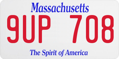 MA license plate 9UP708