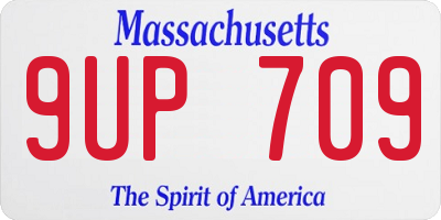 MA license plate 9UP709