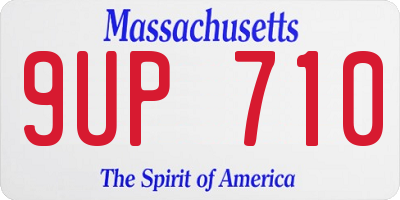 MA license plate 9UP710
