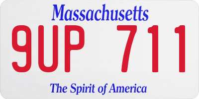 MA license plate 9UP711