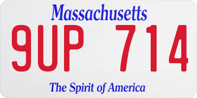 MA license plate 9UP714