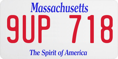 MA license plate 9UP718