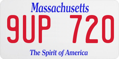 MA license plate 9UP720