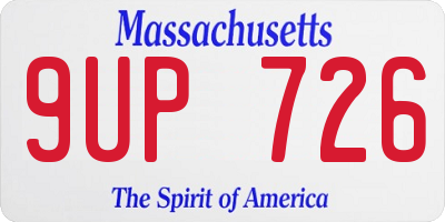 MA license plate 9UP726