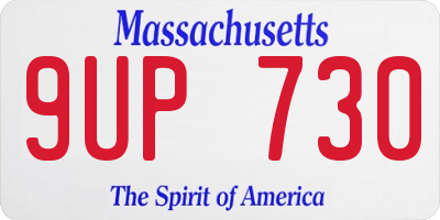 MA license plate 9UP730
