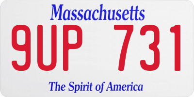 MA license plate 9UP731