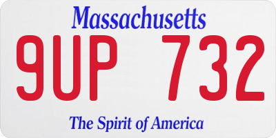 MA license plate 9UP732