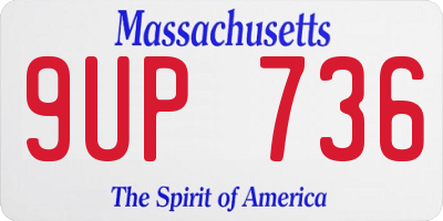 MA license plate 9UP736
