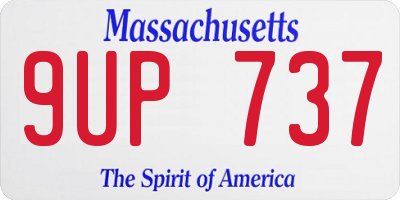 MA license plate 9UP737