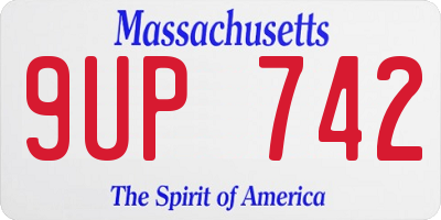 MA license plate 9UP742