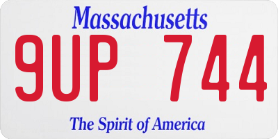 MA license plate 9UP744