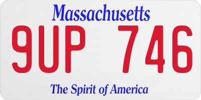MA license plate 9UP746