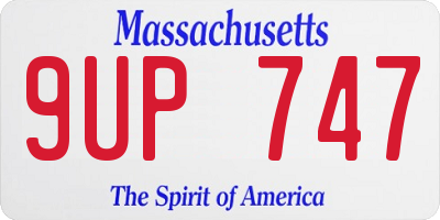 MA license plate 9UP747