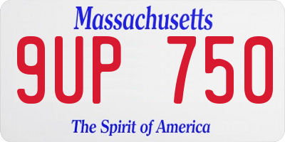 MA license plate 9UP750