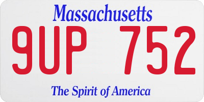 MA license plate 9UP752