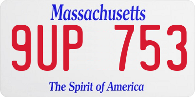 MA license plate 9UP753