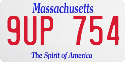 MA license plate 9UP754
