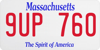 MA license plate 9UP760
