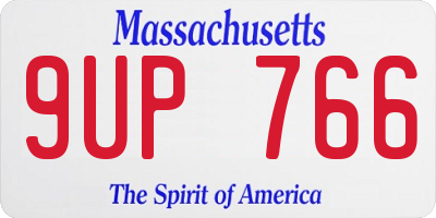 MA license plate 9UP766