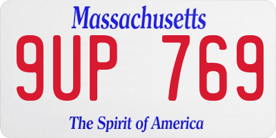 MA license plate 9UP769