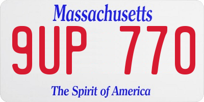 MA license plate 9UP770