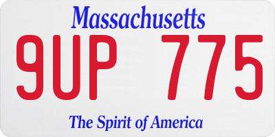 MA license plate 9UP775