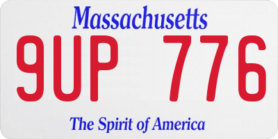 MA license plate 9UP776