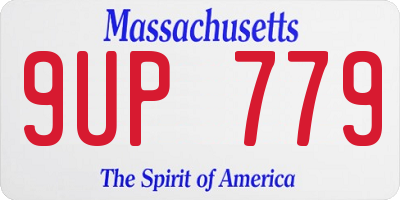 MA license plate 9UP779