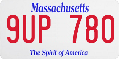 MA license plate 9UP780
