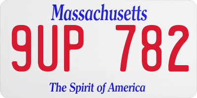MA license plate 9UP782
