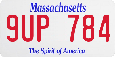 MA license plate 9UP784