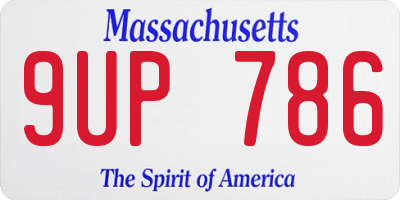 MA license plate 9UP786