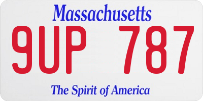 MA license plate 9UP787