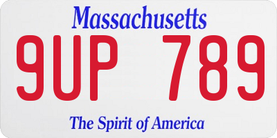 MA license plate 9UP789