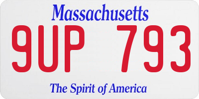 MA license plate 9UP793