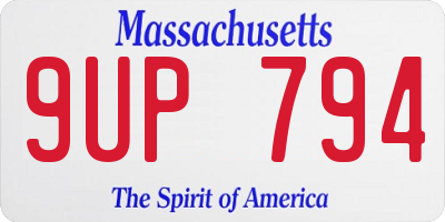 MA license plate 9UP794