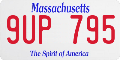 MA license plate 9UP795