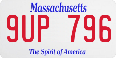 MA license plate 9UP796